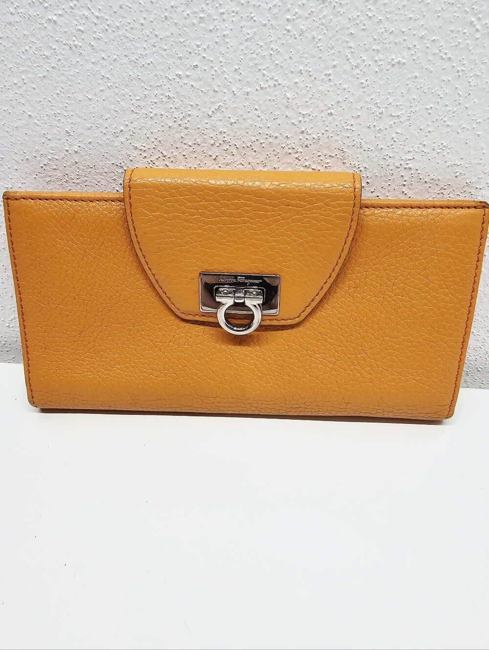 Salvatore Ferragamo Gancini Turn-Lock Continental Wallet With COA